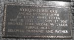 Byron OBrekke grave marker from Mudlark on Findagrave