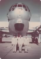Daddy in front of KC-97 in Kansas with co-pilot John Reeves and navigator Ed Carr