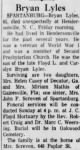 Liles Bryan obit Greenville_News_Jul_19_1959