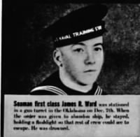 Thumbnail for WARD_JAMES_R_USS Oklahoma-clipping 1-23-44-The Akron Beacon Journal, OH. jpg.jpeg