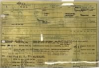 aron Air Crew Data Sheet 1945 front
