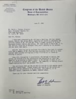 aron Letter from Congressman 27 June 1991