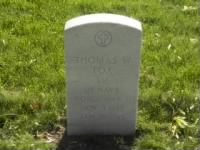 Thomas W Fox grave marker from Genealogist Val on Findagrave