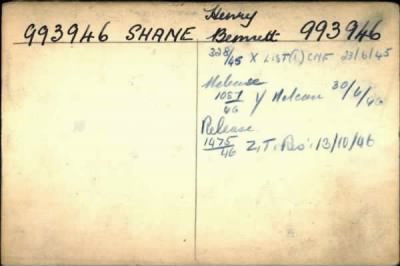 Ernest Sidney > Shane, Ernest Sidney (1781807)