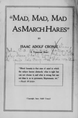 Old German Files, 1909-21 > Isaac Adolf Cronje (#96251)