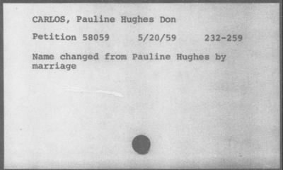 1959 > CARLOS, Pauline Hughes Don