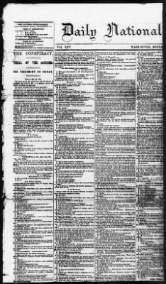 Thumbnail for Issues of the Daily National Intelligencer, May 16-Jun 30, 1865 AND Miscellaneous Records Relating to the Court-Martial