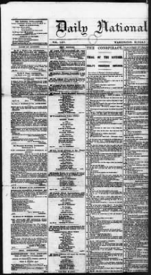 Thumbnail for Issues of the Daily National Intelligencer, May 16-Jun 30, 1865 AND Miscellaneous Records Relating to the Court-Martial