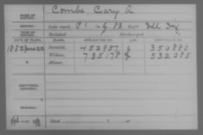 Company G > Combs, Cary A.