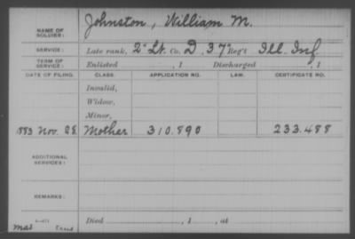 Company D > Johnston, William M.