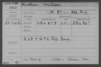 Company H > Hooton, Milton