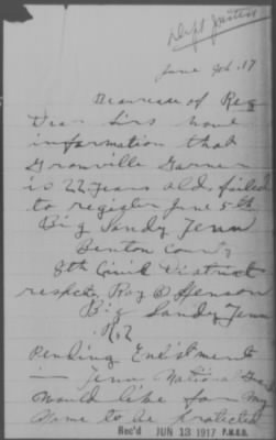 Old German Files, 1909-21 > Granville Garner (#25834)