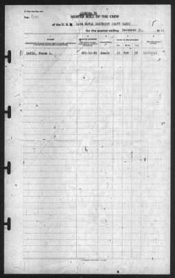 Thumbnail for Muster Rolls > 31-Dec-1941