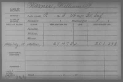 Company I > Warner, William F.