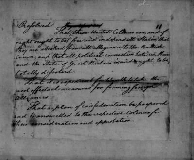 Lee Resolution, 1776.