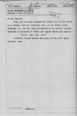 Old German Files, 1909-21 > Elizabeth Porter (#47275)