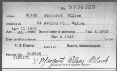 1943 > BLACK Margaret Wilson