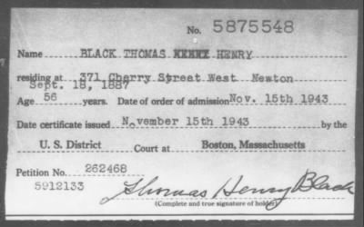 1943 > BLACK THOMAS HENRY