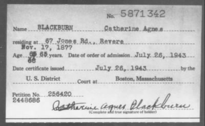 1943 > BLACKBURN Catherine Agnes