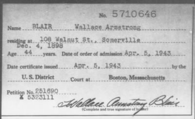 1943 > BLAIR Wallace Armstrong