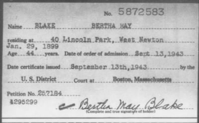 1943 > BLAKE BERTHA MAY