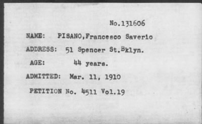 1910 > PISANO, Francesco Saverio