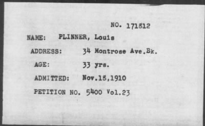 1910 > PLINNER, Louis