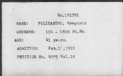 1910 > POLICASTRO, Gregorio