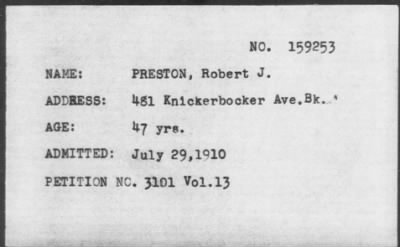 1910 > PRESTON, Robert J.