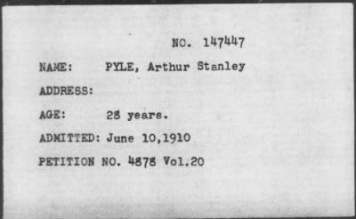 1910 > PYLE, Arthur Stanley