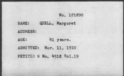 1910 > QUELL, Margaret