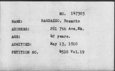 1910 > RANDAZZO, Rosario