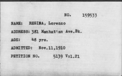 1910 > REGINA, Lorenzo