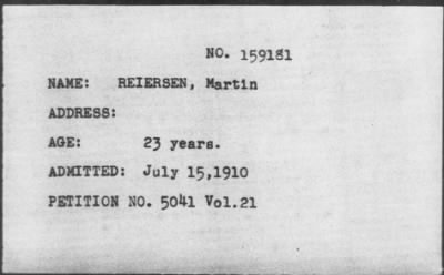 1910 > REIERSEN, Martin