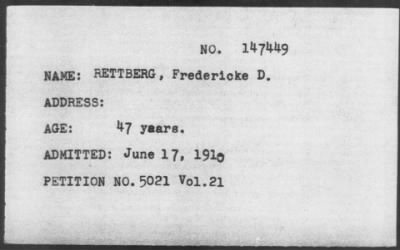 1910 > RETTBERG, Fredericke D.