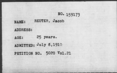 1910 > REUTER, Jacob