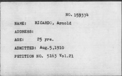 1910 > RICARDO, Arnold