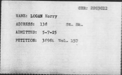 Thumbnail for 1925 > LOGAN Harry