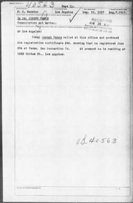 Old German Files, 1909-21 > Joseph Vance (#8000-40563)