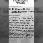 Charles Eugene Craycroft, death notice