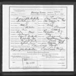 Ben Drinkwater and Doris Lucile Meigs Marriage Certificate