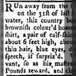 Ephraim Oliphant 1751 Runaway Slave Notice.JPG