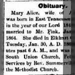 Mary Alice Chamberlain Fink 1883 Death Notice.JPG