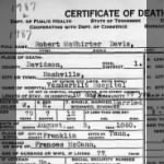 Robert McWhirter Davis 1940 TN Death Cert.jpg