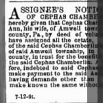 Cephas Chamberlin 1876 Voluntary Assignmt Notice.JPG