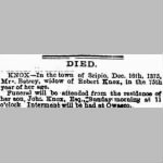 Elizabeth Chamberlain Knox 1875 Death Notice.JPG
