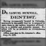 Samuel Bicknell Jr. 1870 Dentistry Ad.JPG