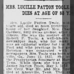 Lucilla Patton Toole 1919 Obit.JPG