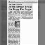 Peggy Rae Beggs Obit