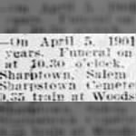 Samuel Oliphant 1901 Sharptown NJ Death.JPG